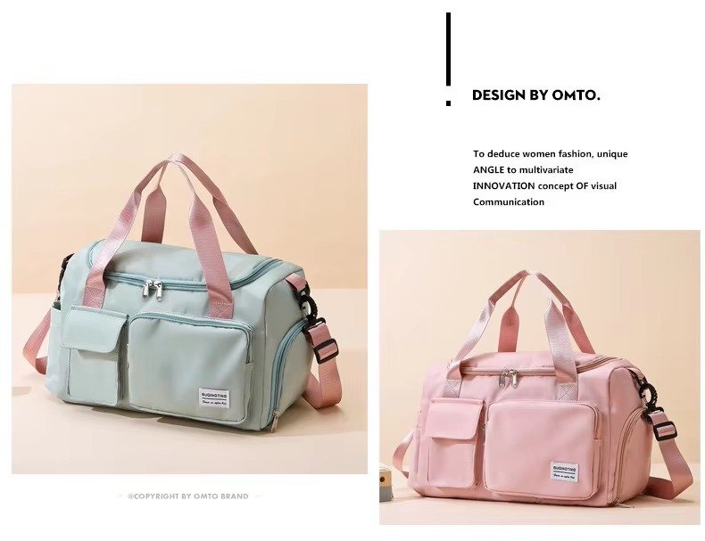 Sport Tote Shoulder Gym Training Bag Oxford Waterproof Duffle Travel Bag Carry On Weekender Bag with Shoes Compartment detail image
