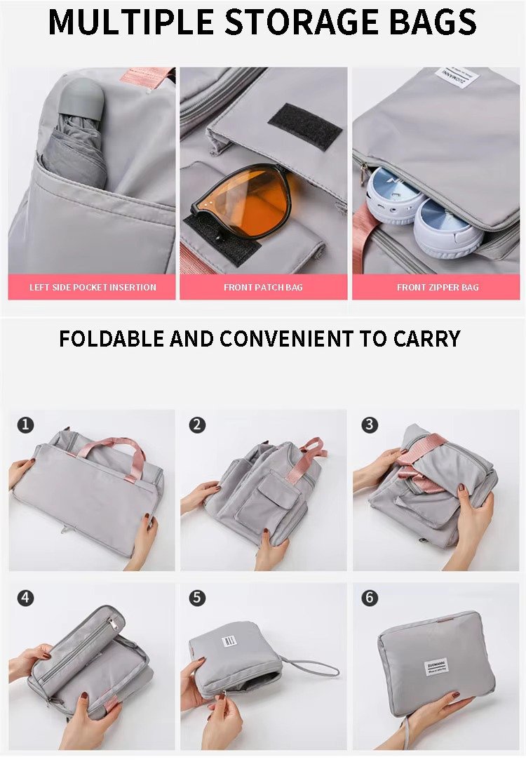 Sport Tote Shoulder Gym Training Bag Oxford Waterproof Duffle Travel Bag Carry On Weekender Bag with Shoes Compartment detail image