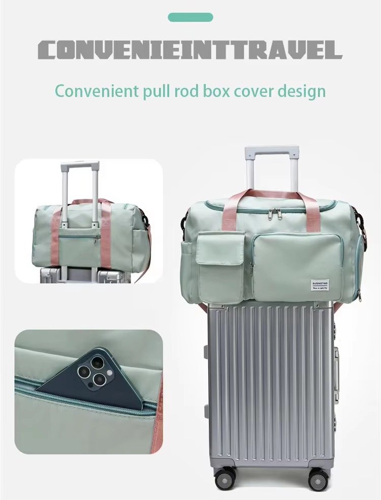 Sport Tote Shoulder Gym Training Bag Oxford Waterproof Duffle Travel Bag Carry On Weekender Bag with Shoes Compartment detail image