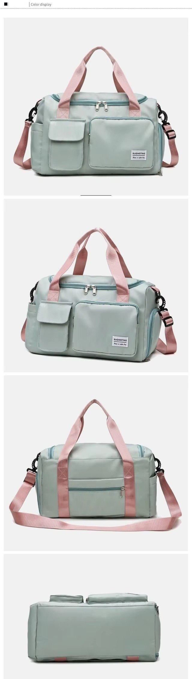 Sport Tote Shoulder Gym Training Bag Oxford Waterproof Duffle Travel Bag Carry On Weekender Bag with Shoes Compartment detail image