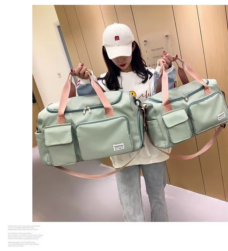Sport Tote Shoulder Gym Training Bag Oxford Waterproof Duffle Travel Bag Carry On Weekender Bag with Shoes Compartment detail image