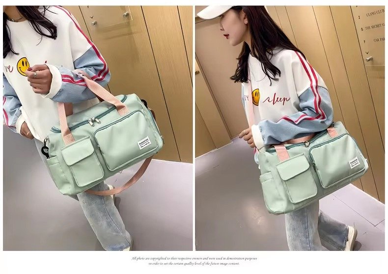 Sport Tote Shoulder Gym Training Bag Oxford Waterproof Duffle Travel Bag Carry On Weekender Bag with Shoes Compartment detail image
