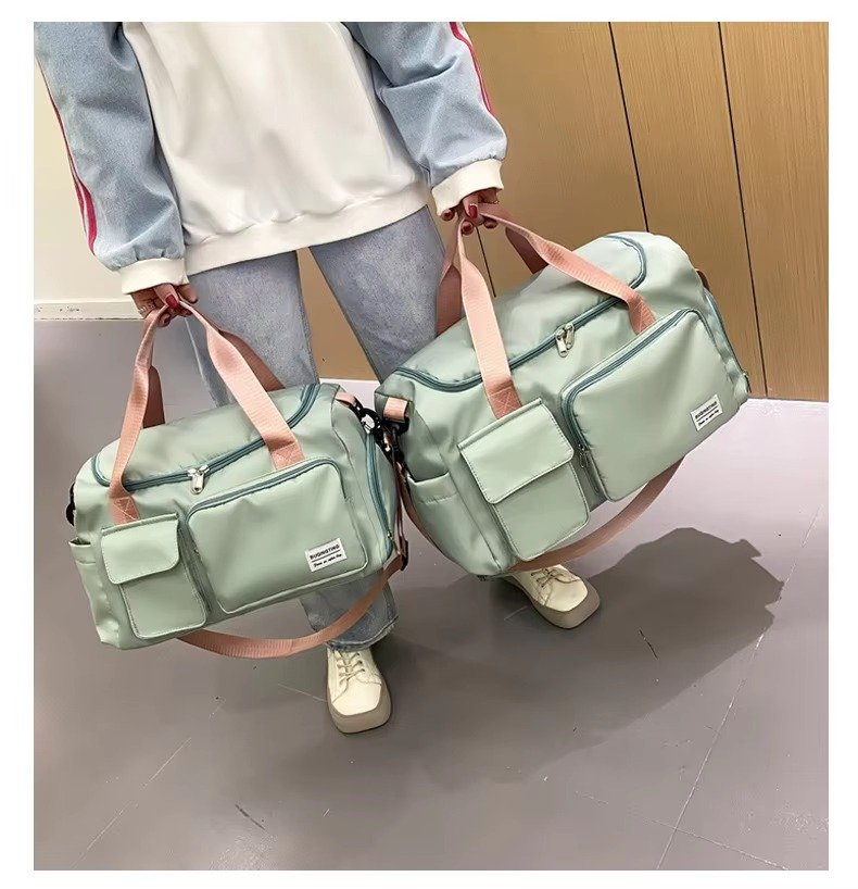 Sport Tote Shoulder Gym Training Bag Oxford Waterproof Duffle Travel Bag Carry On Weekender Bag with Shoes Compartment detail image