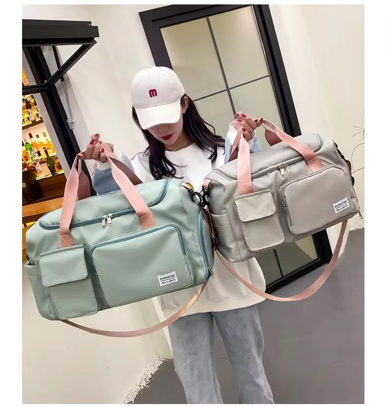 Sport Tote Shoulder Gym Training Bag Oxford Waterproof Duffle Travel Bag Carry On Weekender Bag with Shoes Compartment detail image