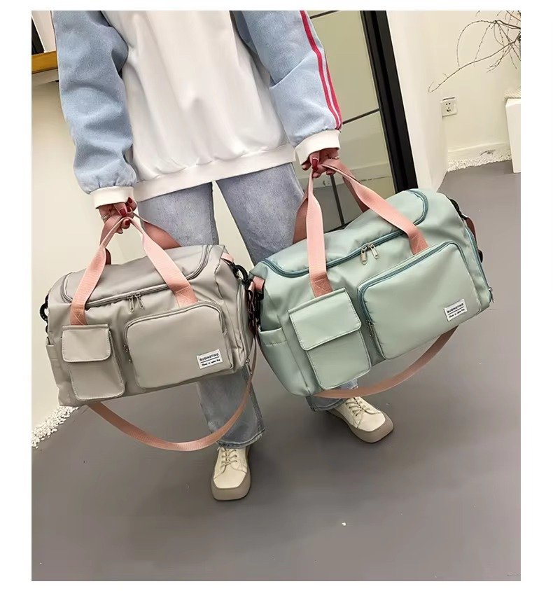 Sport Tote Shoulder Gym Training Bag Oxford Waterproof Duffle Travel Bag Carry On Weekender Bag with Shoes Compartment detail image