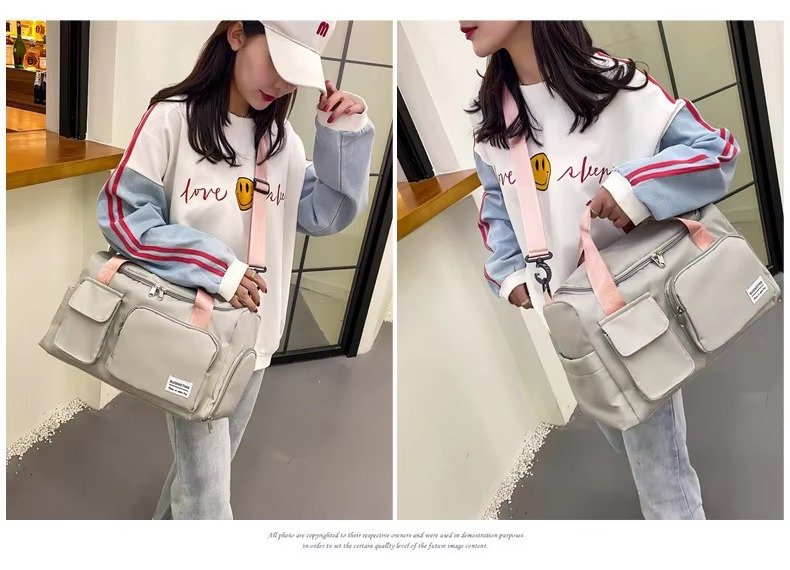 Sport Tote Shoulder Gym Training Bag Oxford Waterproof Duffle Travel Bag Carry On Weekender Bag with Shoes Compartment detail image