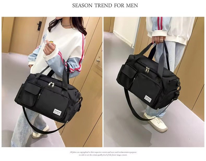 Sport Tote Shoulder Gym Training Bag Oxford Waterproof Duffle Travel Bag Carry On Weekender Bag with Shoes Compartment detail image