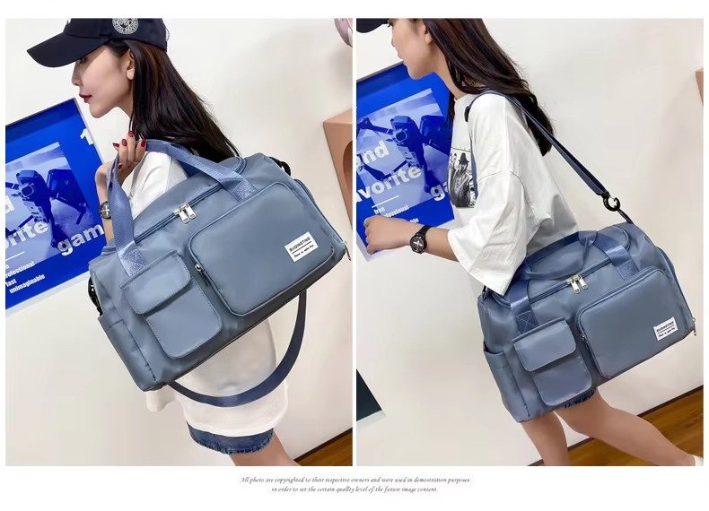 Sport Tote Shoulder Gym Training Bag Oxford Waterproof Duffle Travel Bag Carry On Weekender Bag with Shoes Compartment detail image