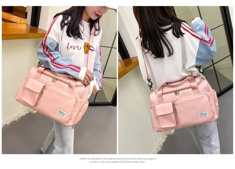 Sport Tote Shoulder Gym Training Bag Oxford Waterproof Duffle Travel Bag Carry On Weekender Bag with Shoes Compartment detail image