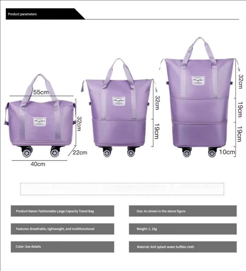 Waterproof Large Capacity Foldable Lightweight Sports Travel Travel Tote Bag - product detail