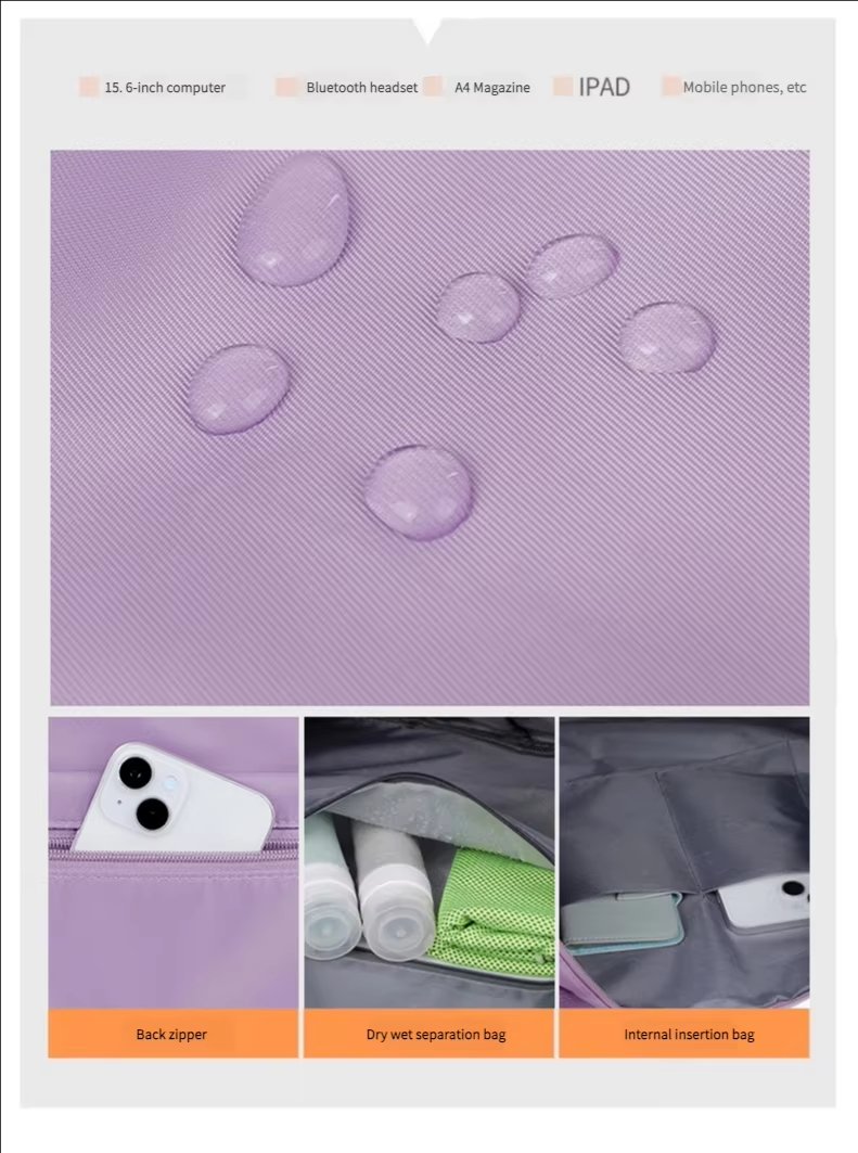 Waterproof Large Capacity Foldable Lightweight Sports Travel Travel Tote Bag - product detail