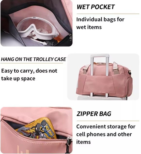 Large Waterproof Training Sports Fitness Gym Bag with Shoes Compartment Single Shoulder Duffel Travel Bag Handbag detail image