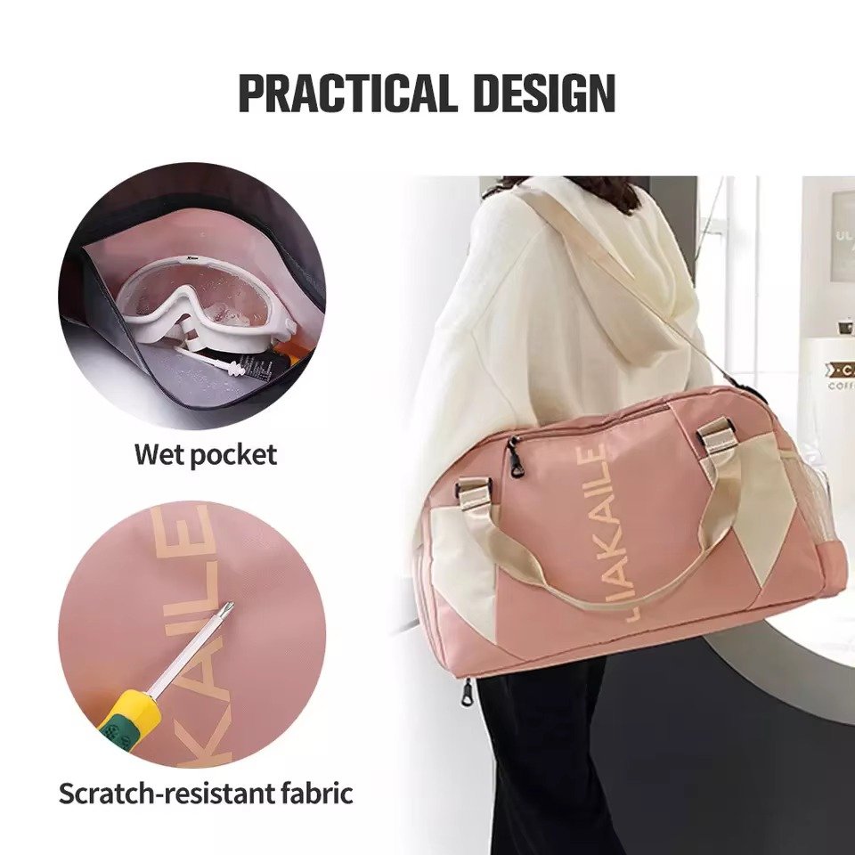 Large Waterproof Training Sports Fitness Gym Bag with Shoes Compartment Single Shoulder Duffel Travel Bag Handbag detail image