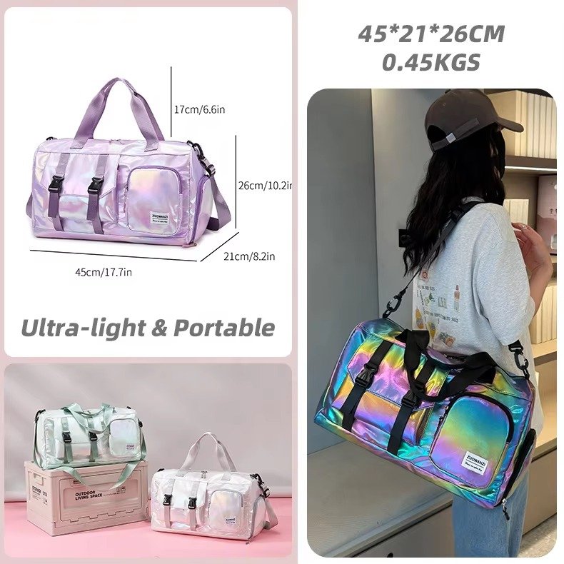 Large Capacity Dry Wet Separation Gym Sport Travel Bag Outdoor Travelling Duffel Tote Bag with Shoes Compartment detail image