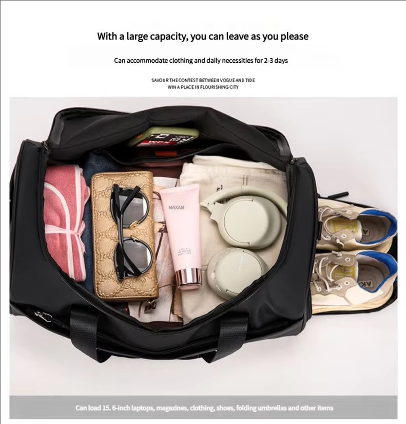 Water-Resistant Shoe Compartment Oxford Weekend Travel Duffel Bag product detail