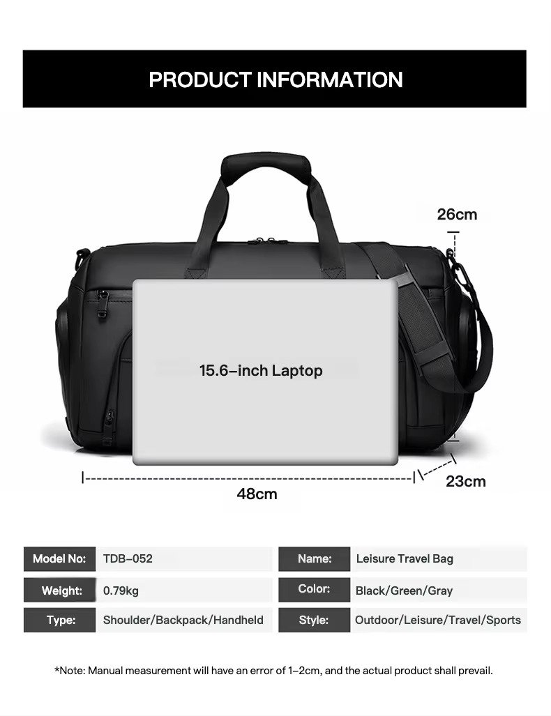 Unisex Custom Logo Large Capacity PU Leather Travel Duffle Bag Waterproof Dry Wet Separation Gym Bag with Shoes Compartment product detail