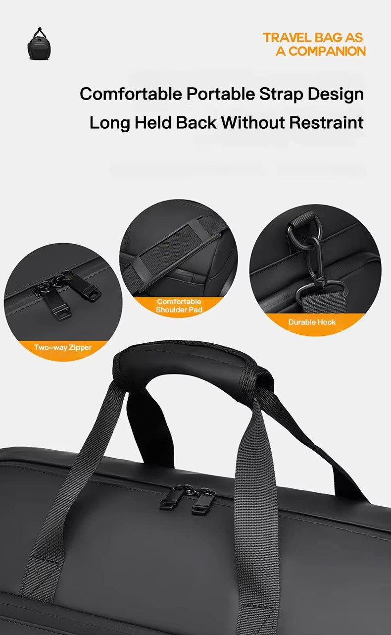 Unisex Custom Logo Large Capacity PU Leather Travel Duffle Bag Waterproof Dry Wet Separation Gym Bag with Shoes Compartment product detail