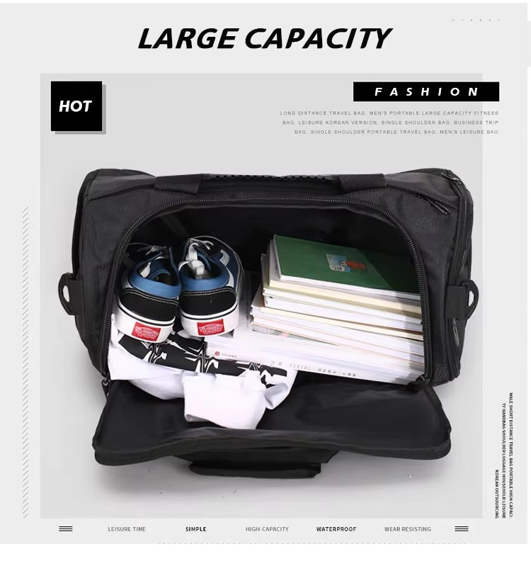 Waterproof Shoe Compartment Oxford Weekend Travel Large Capacity Duffel Bag product detail