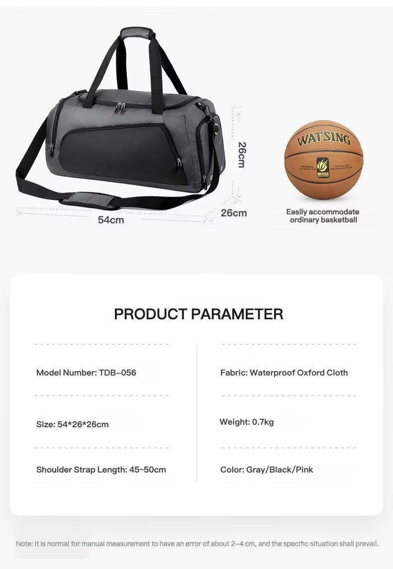 Wholesale Customizable Dry Wet Separation Gym Duffle Bag with Shoe Compartment Large Capacity Weekend Travel Bag for Men Women product detail
