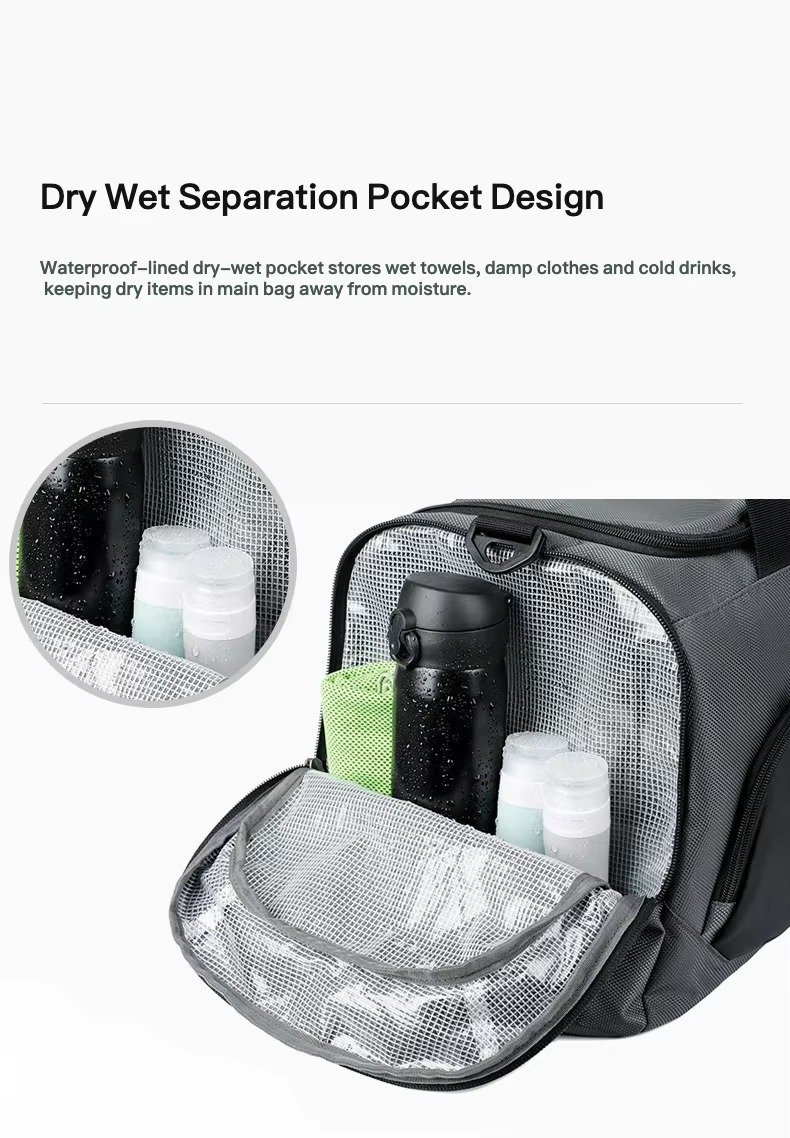 Wholesale Customizable Dry Wet Separation Gym Duffle Bag with Shoe Compartment Large Capacity Weekend Travel Bag for Men Women product detail