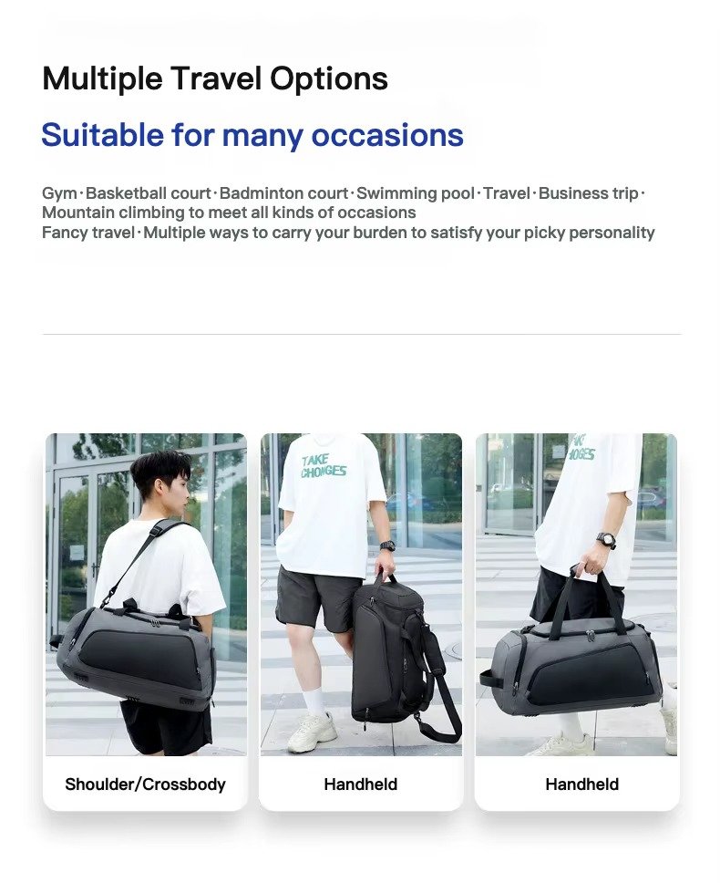 Wholesale Customizable Dry Wet Separation Gym Duffle Bag with Shoe Compartment Large Capacity Weekend Travel Bag for Men Women product detail