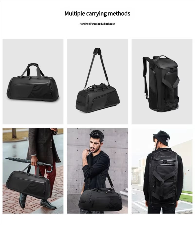 Unisex Gym Waterproof Sports Duffel with Shoe Compartment Durable Weekender Overnight Travel Duffel Backpack - product detail