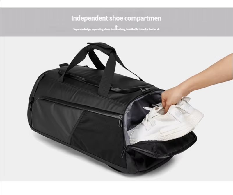 Unisex Gym Waterproof Sports Duffel with Shoe Compartment Durable Weekender Overnight Travel Duffel Backpack - product detail
