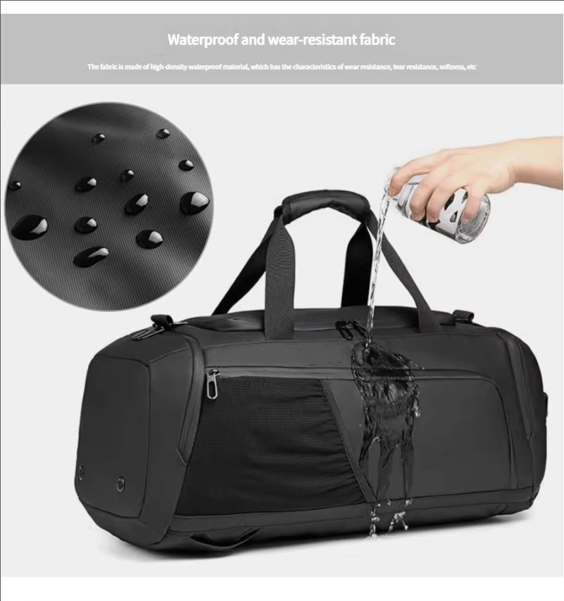 Unisex Gym Waterproof Sports Duffel with Shoe Compartment Durable Weekender Overnight Travel Duffel Backpack - product detail
