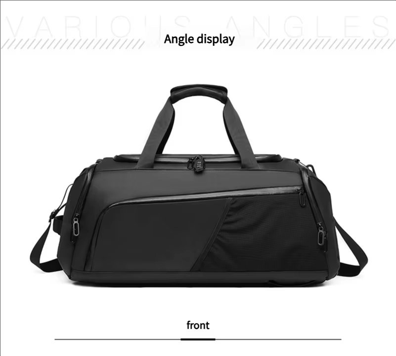 Unisex Gym Waterproof Sports Duffel with Shoe Compartment Durable Weekender Overnight Travel Duffel Backpack - product detail