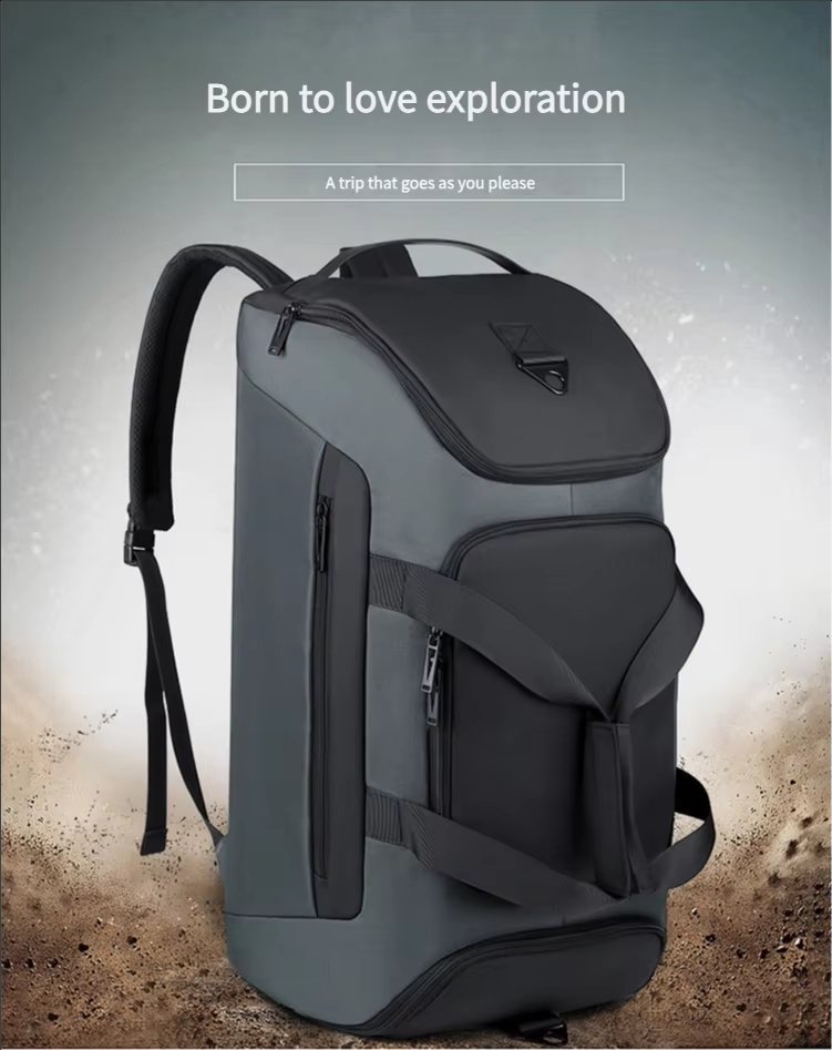 Waterproof Large Capacity Shoe Compartment Weekender Overnight Gym Duffel Backpack - product detail