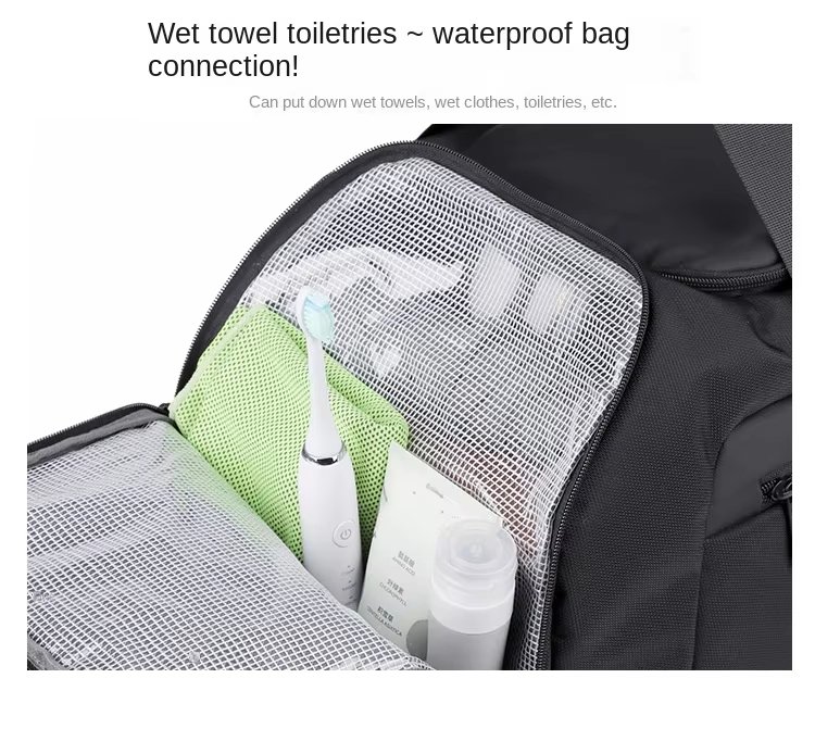 Waterproof Large Capacity Shoe Compartment Weekender Overnight Gym Duffel Backpack - product detail