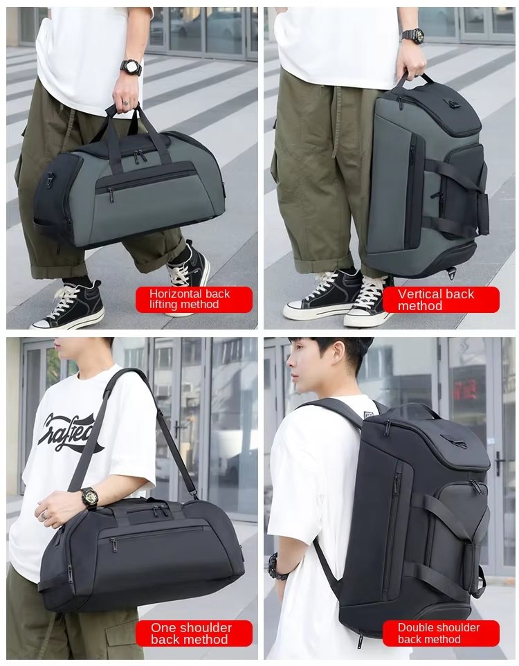 Waterproof Large Capacity Shoe Compartment Weekender Overnight Gym Duffel Backpack - product detail