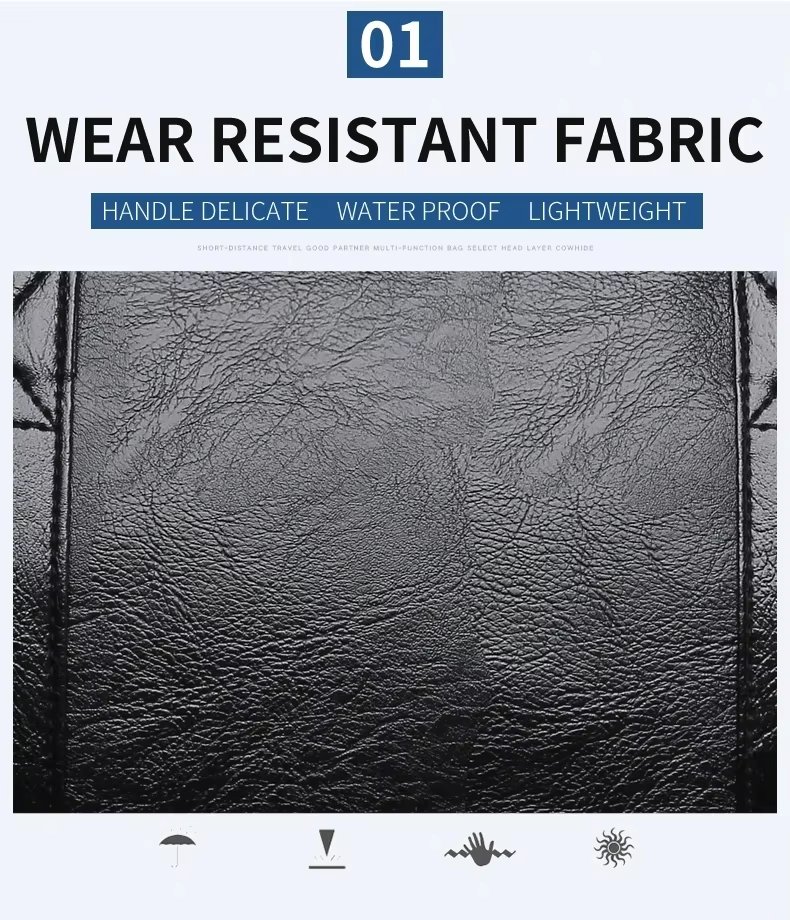 Waterproof Shoe Compartment PU Leather Weekend Travel Carry-On Duffel Bag product detail