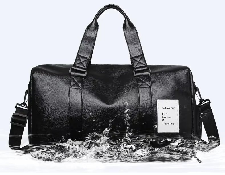 Waterproof Shoe Compartment PU Leather Weekend Travel Carry-On Duffel Bag product detail