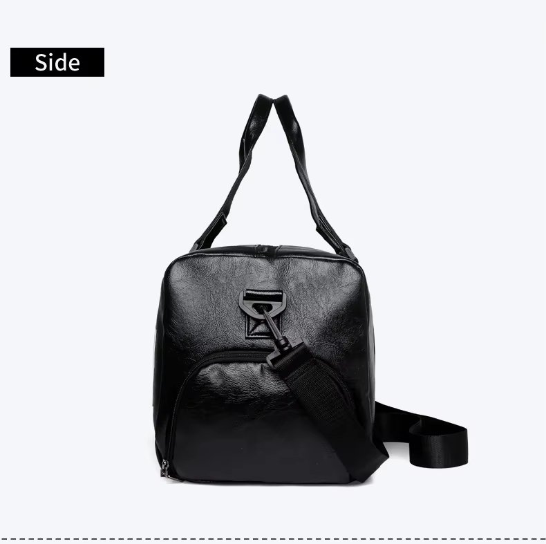 Waterproof Shoe Compartment PU Leather Weekend Travel Carry-On Duffel Bag product detail