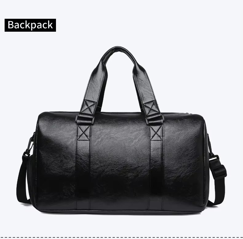 Waterproof Shoe Compartment PU Leather Weekend Travel Carry-On Duffel Bag product detail