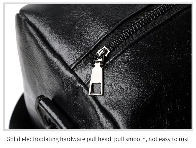 Waterproof Shoe Compartment PU Leather Weekend Travel Carry-On Duffel Bag product detail