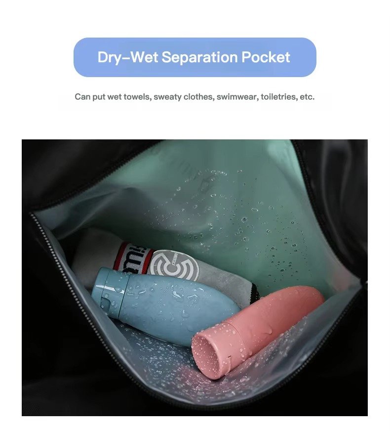 Fashionable PU Leather Waterproof Travel Bag Large Capacity Wet Dry Separation Sports Luggage Duffel Bag With Shoes Compartment product detail