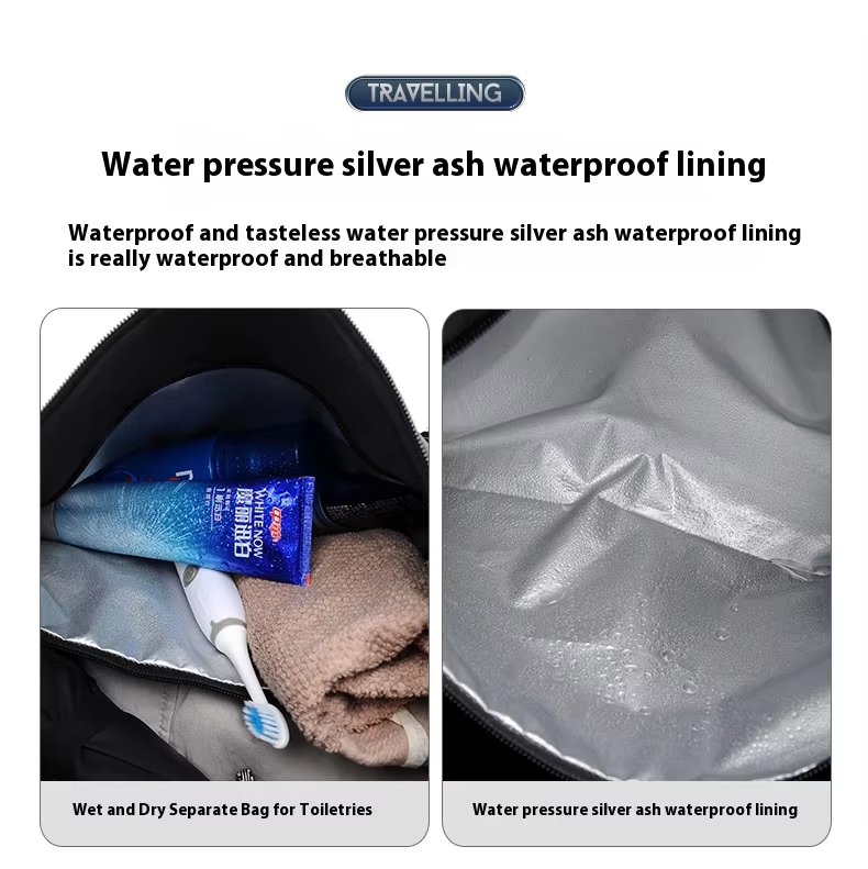 Waterproof Shoe Compartment PU Leather Business Travel Duffel Bag product detail