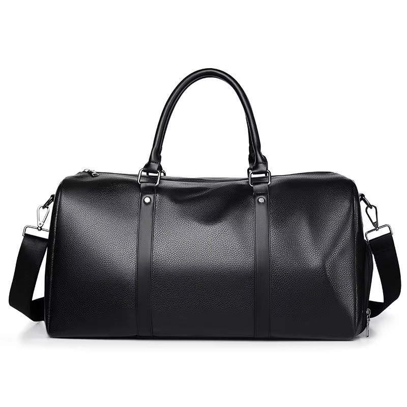 Waterproof Shoe Compartment PU Leather Business Travel Duffel Bag product detail