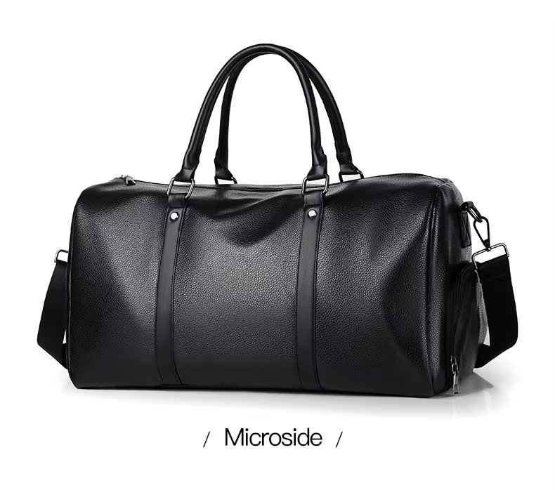 Waterproof Shoe Compartment PU Leather Business Travel Duffel Bag product detail