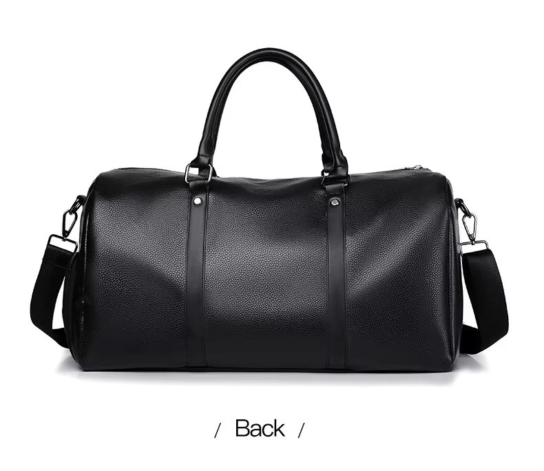 Waterproof Shoe Compartment PU Leather Business Travel Duffel Bag product detail