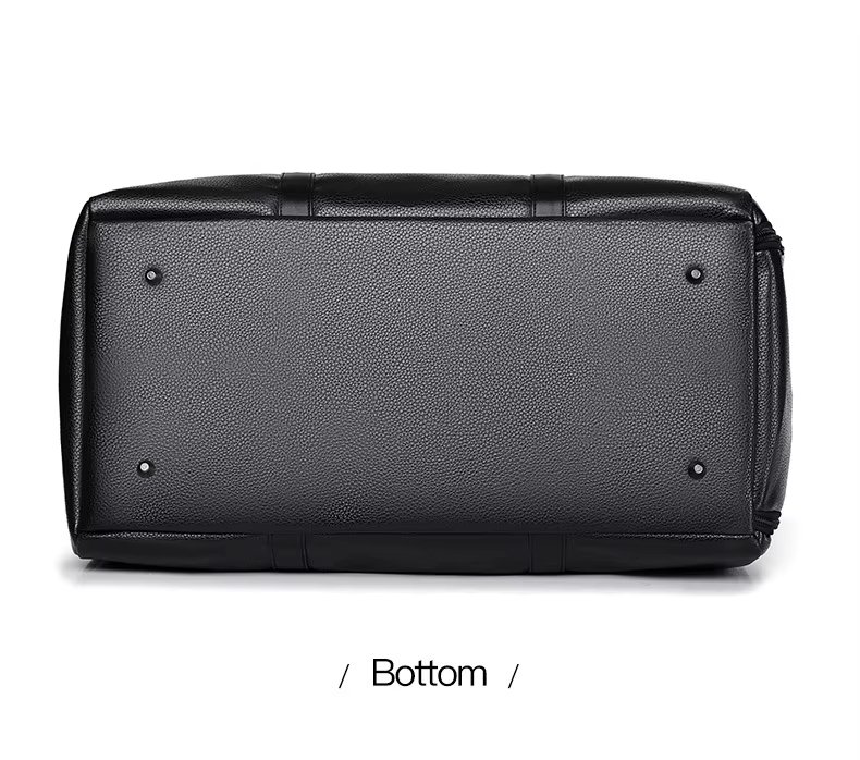 Waterproof Shoe Compartment PU Leather Business Travel Duffel Bag product detail