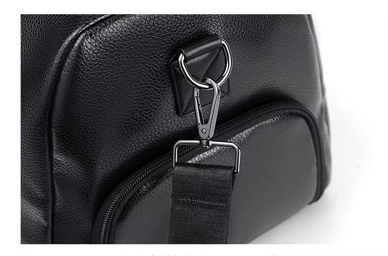 Waterproof Shoe Compartment PU Leather Business Travel Duffel Bag product detail