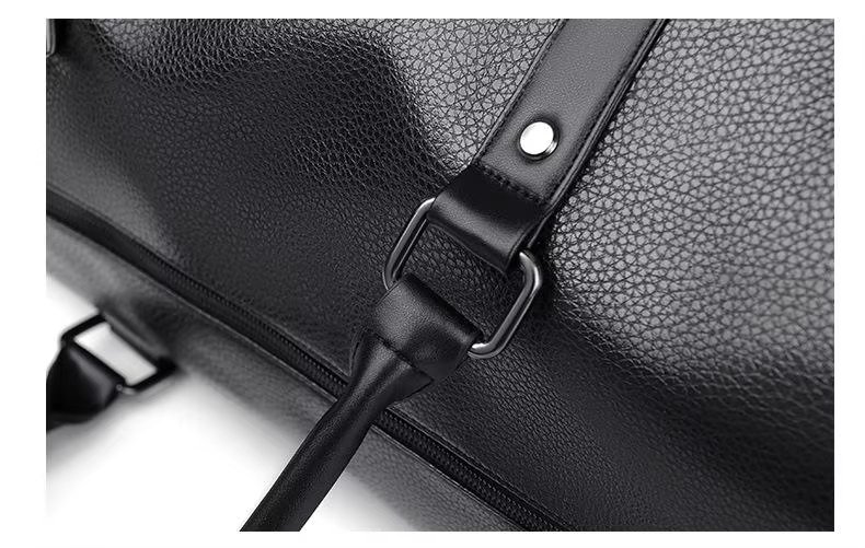 Waterproof Shoe Compartment PU Leather Business Travel Duffel Bag product detail