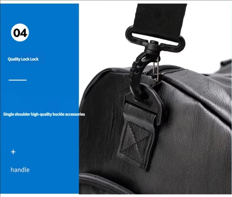 Waterproof Shoe Compartment PU Leather Weekend Travel Overnight Duffel Bag product detail