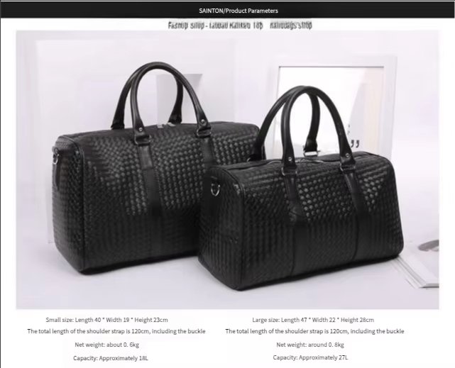 Waterproof Shoe Compartment PU Leather Weekend Travel Tote Duffel Bag product detail