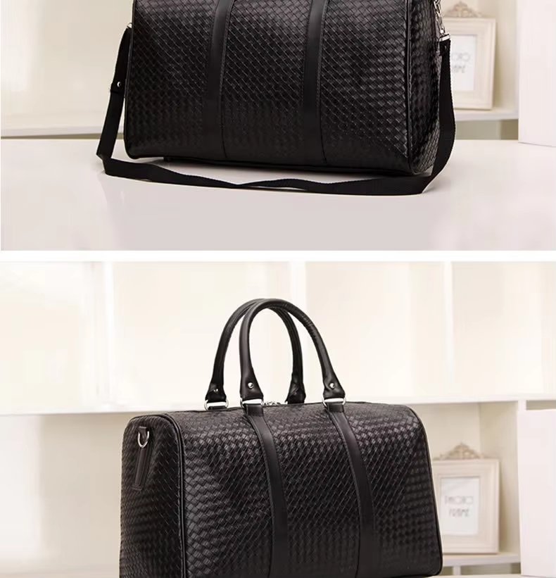 Waterproof Shoe Compartment PU Leather Weekend Travel Tote Duffel Bag product detail