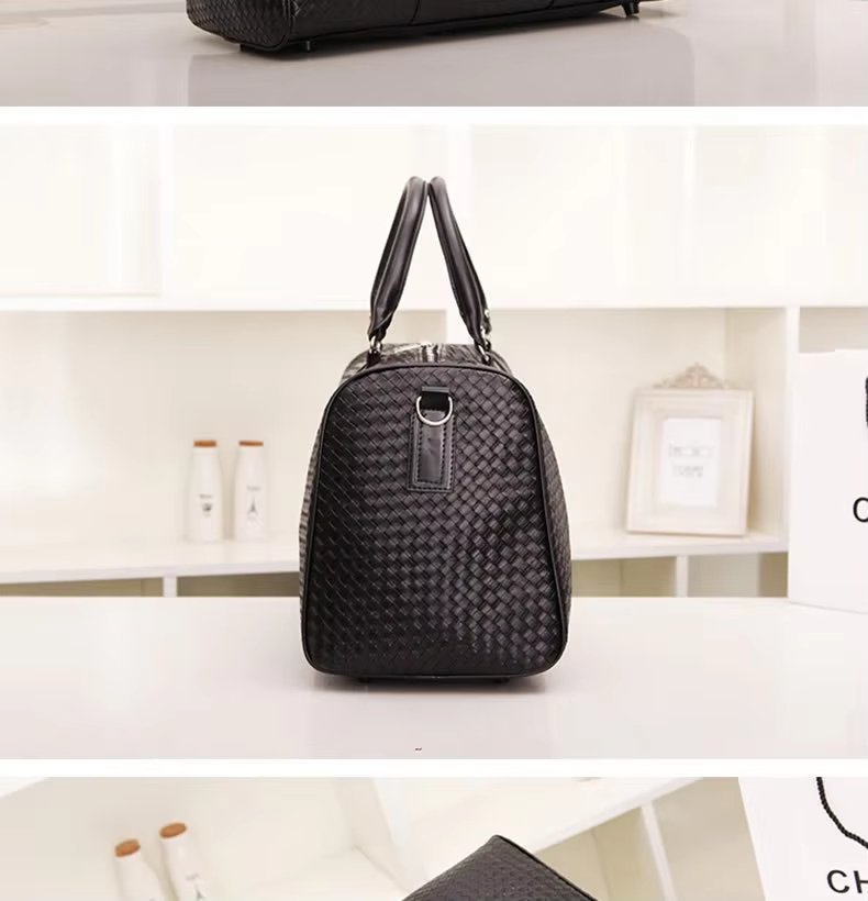 Waterproof Shoe Compartment PU Leather Weekend Travel Tote Duffel Bag product detail