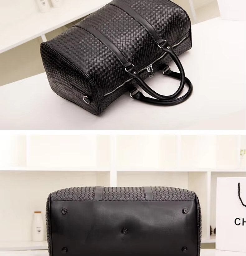 Waterproof Shoe Compartment PU Leather Weekend Travel Tote Duffel Bag product detail